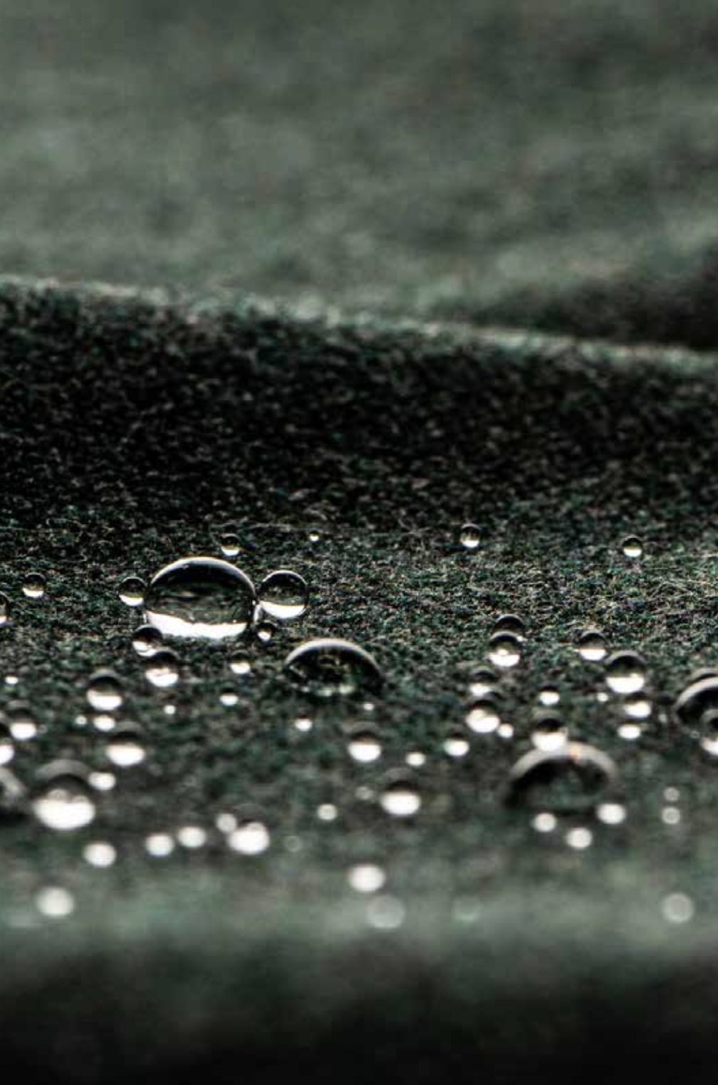 Waterdruppels op Sunbrella stof — waterafstotend